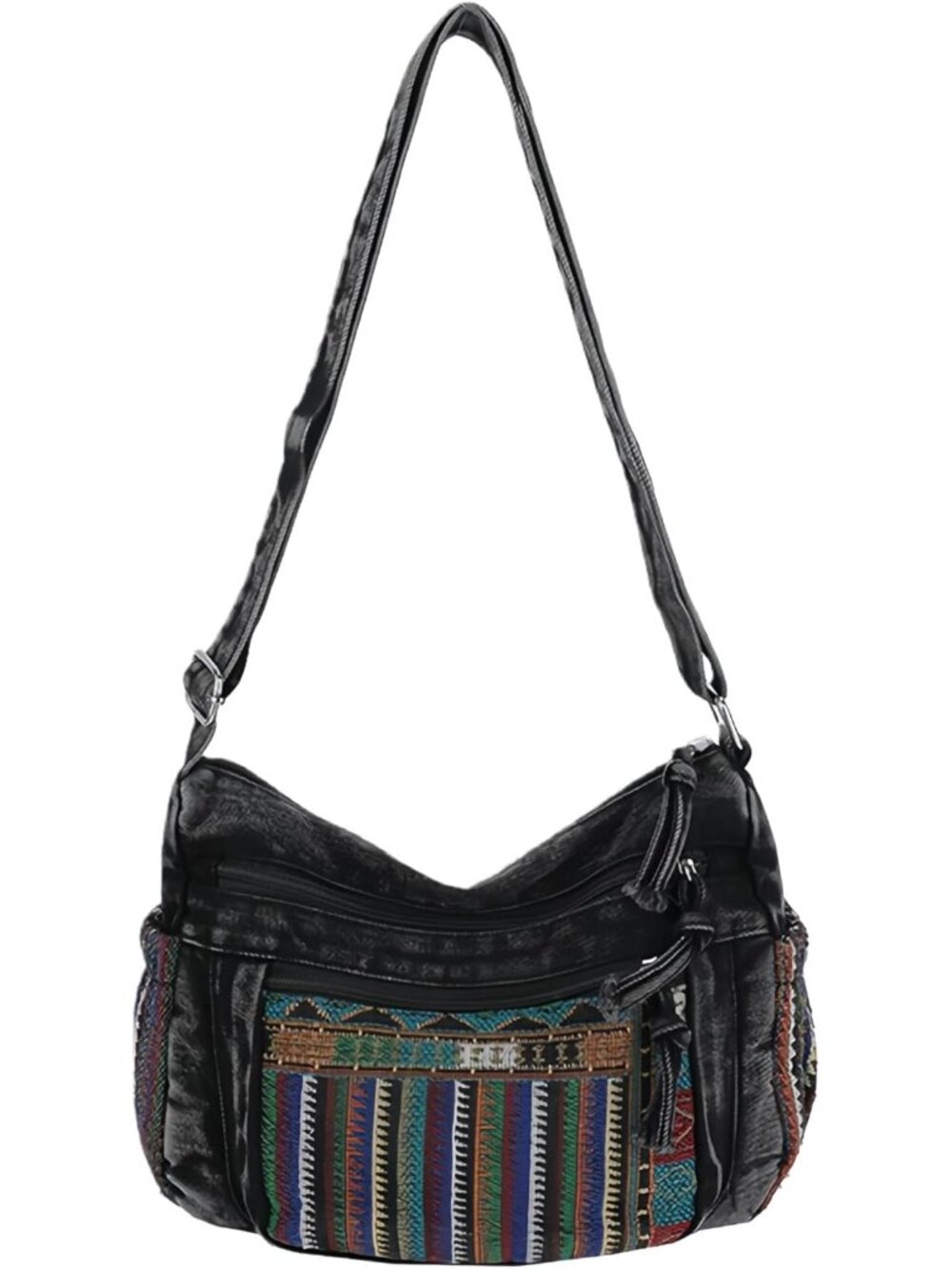 Denim Crossbody Bag,Boho Jean Bag for Women,Hobo Casual Hippie Crossbody Purse,